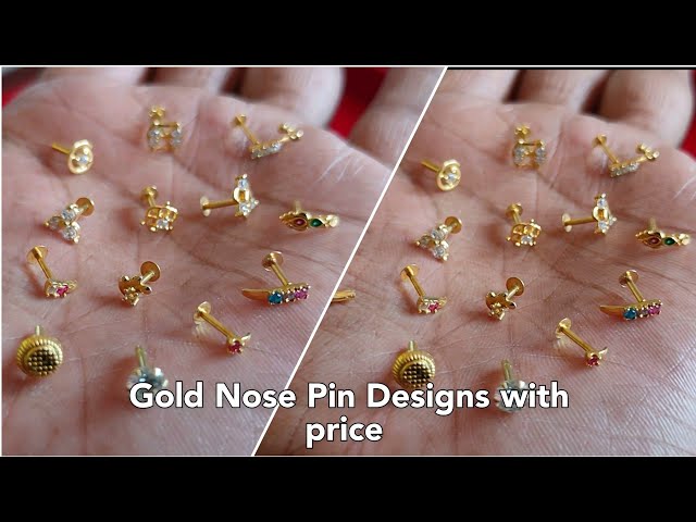 Latest Gold Nose Pin Designs with price 2022/Gold Nose Ring Designs/Gold Nose Pin Collection