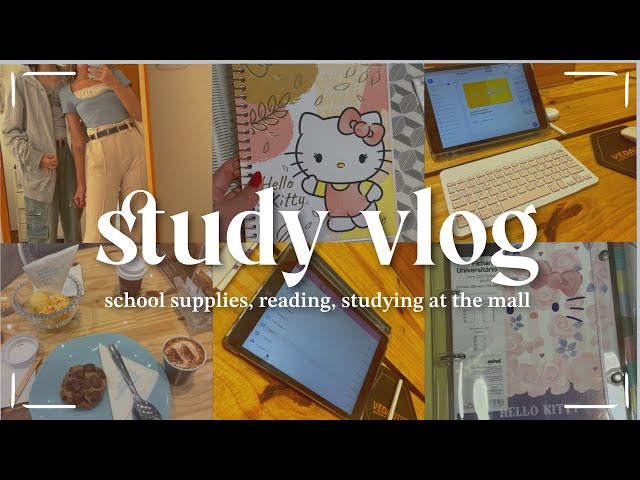 🎀 study vlog | buying school supplies, reading, studying at the mall