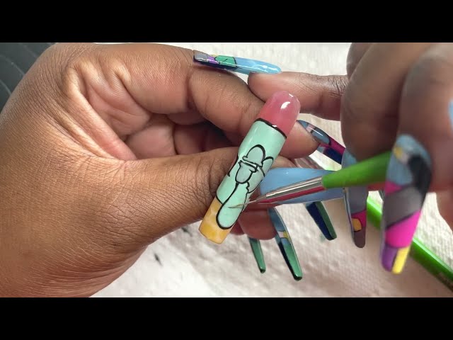 Watch me work: Squidward and SpongeBob nails