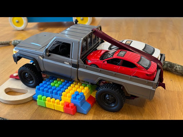 RC Toyota Land Cruiser truck delivery Nissan Sylphy, obstacle Road testing