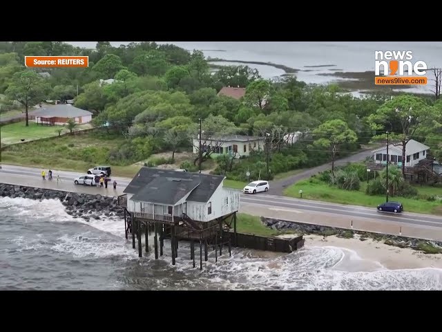 Drone Footage Shows Waves Pounding Alligator Point as Hurricane Helene Hits Florida | News9