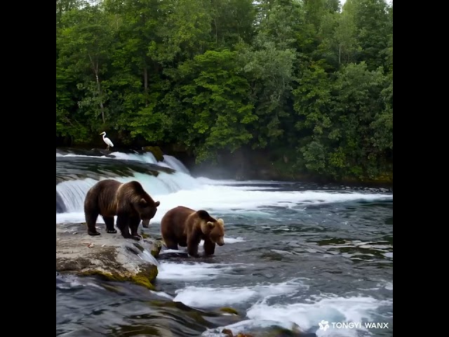 Amazing Bears Catching Fish 1-1 #wildlife #amazing #bears #shorts