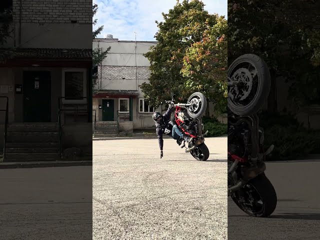 No Hands Wheelie & Ground Touch Stunt! 🔥