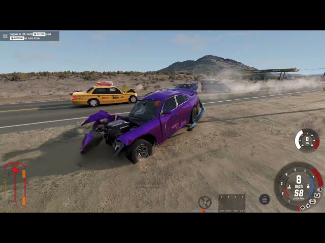 BeamNG.Drive- Johnson Valley Highway Crashes in slow motion