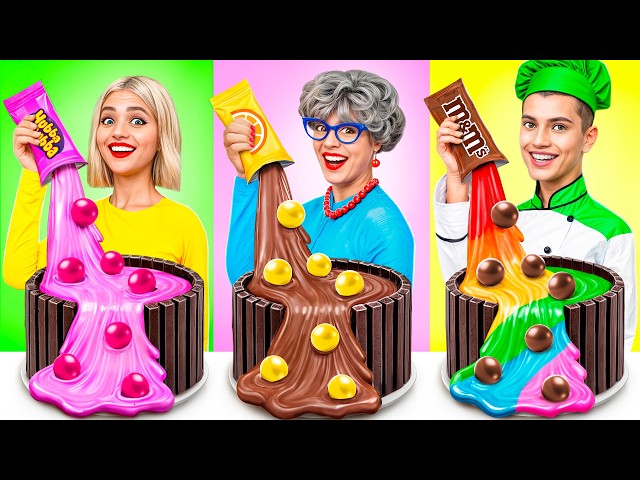 Me Vs Grandma Vs Chef Cooking Challenge! Cake Decorating Pranks by YUMMY JELLY