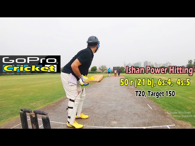 Power Hitting 50 runs in just 21 balls ! 6s: 4   4s:5 [ Helmet Camera Cricket View]