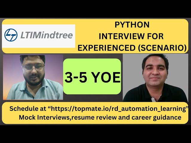 LTI MindTree Python Interview Questions | Python Interview Questions | RD Technical Learning