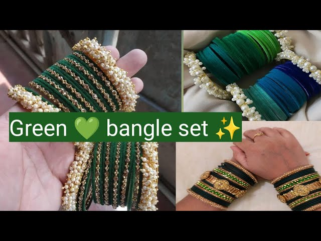 Traditional green bangles set #sawan special bangles designs #wedding bangles!!!!!