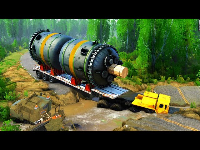 IMPOSSIBLE DELIVERY! Massive Reactor Stuck in Deadly Mud Road!