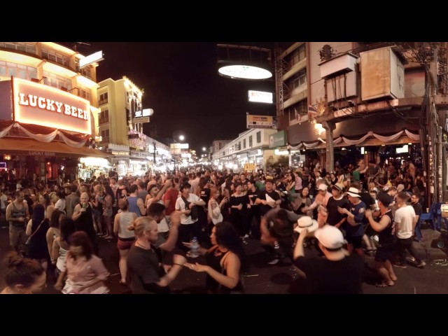 360 video: Lucky Beer on Khao San Road, Bangkok, Thailand