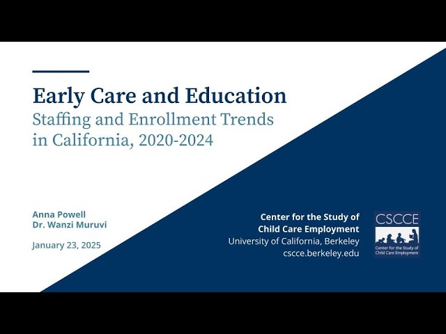 Webinar: California Early Care and Education Staffing and Enrollment in the Age of TK