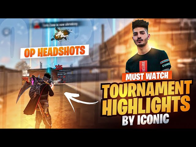 Tournament highlights🏆:1 vs 3 OP headshots clutches by ICONIC😷|| T1 scrims freefire⚔