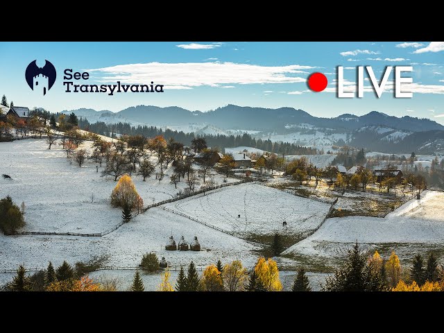 Bran Vila Panorama - Bucegi mountain view 🔴  Live Webcam