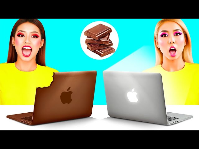 Real Food vs Chocolate Food Challenge | Awesome Kitchen Hacks by Toon Toon