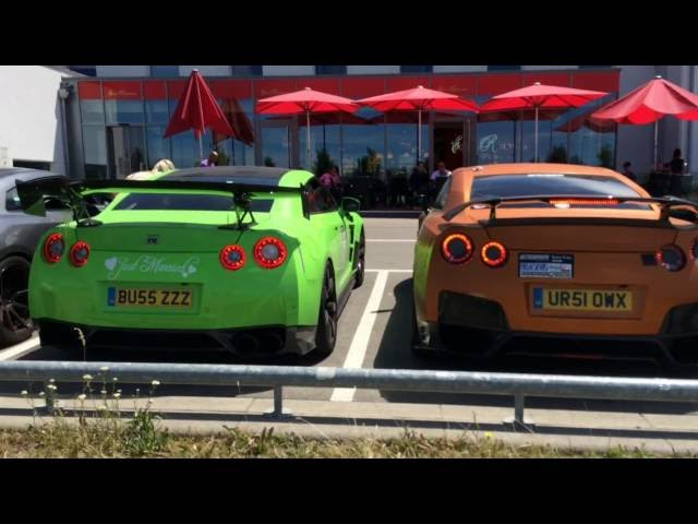 3x Tuned Nissan GT-R - BATTALION30FIVE (Start-Up,Accelerations,Lovely Sounds) @ Motorworld Stuttgart