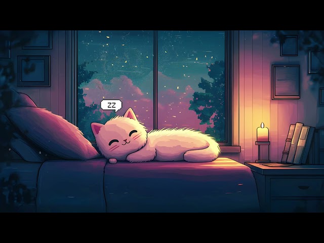 Cozy Cat Naps 🐱 & Relaxing Lofi Beats | Sleep, Study, and Chill Vibes with Rain Sounds