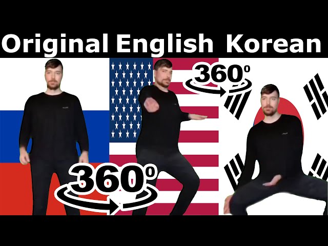 Mr Beast Rizz (Original vs English vs Korean Versions) 360º