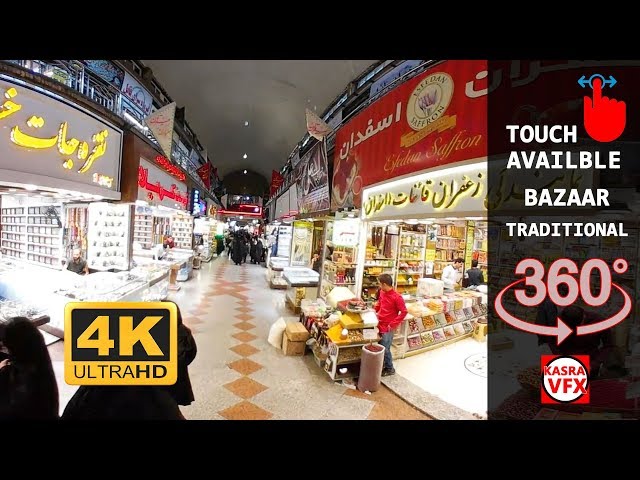 360 degree VR video of walking on Traditional bazaar virtual reality