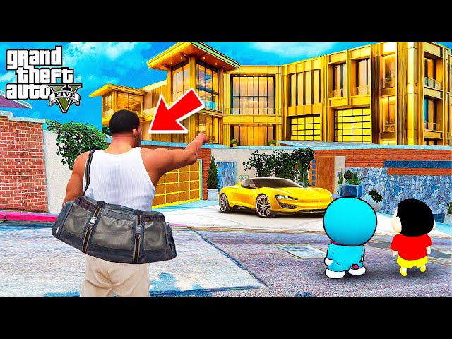 Franklin Upgrade a New Golden House to Surprise Shin Chan in Gta 5 in Telugu