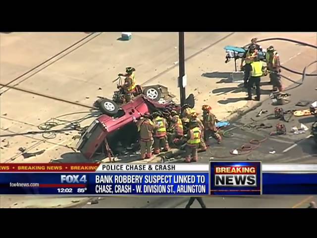 Chase ends with crash in Arlington