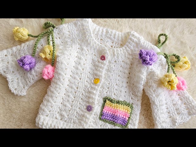 Crochet baby cardigan. HOW TO CREATE AN EASY CARDIGAN. HOW TO CAKE A CARDIGAN FOR EVERY SIZE. CROCH