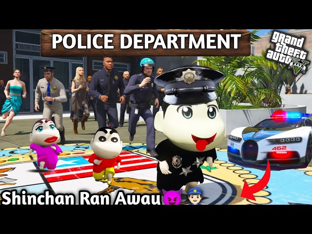 GTA 5: Shinchan Become Richest Police & Ran Away From House 💔👮🏻Franklin Steal His Car🤬 Ps Gamester