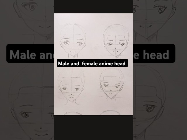 How to draw anime boy and anime girl head #animeart #drawing #animedrawing