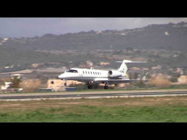 Learjet 45 G-OSRL landing Palma de Mallorca airport