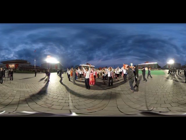 A 360 photographers-eye-view of a North Korean mass rally