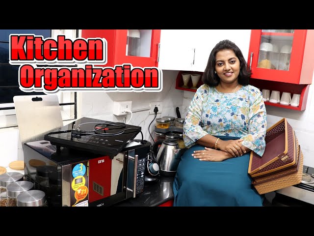 My Kitchen Organization & Tips | Space Saving Kitchen Counter Top Organization | Karthikha Channel