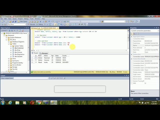 Opretor use in sql server2012