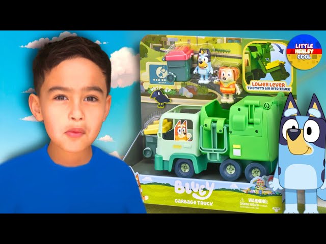 Littlehenleycool plays with Blueys garbage truck and others