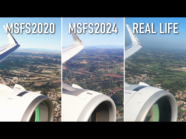 Microsoft Flight Simulator 2020 vs MSFS 2024 vs Real Life (4K Comparison)