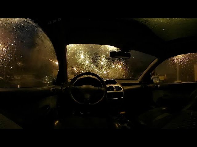 15  Rain on a Car at Night with Wind and Soothing Sounds for Relaxation and Sleep   10 Hrs VR 360 Vi