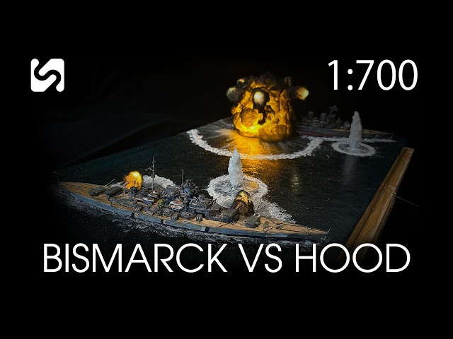 Bismarck vs Hood Resin model diorama 1/700