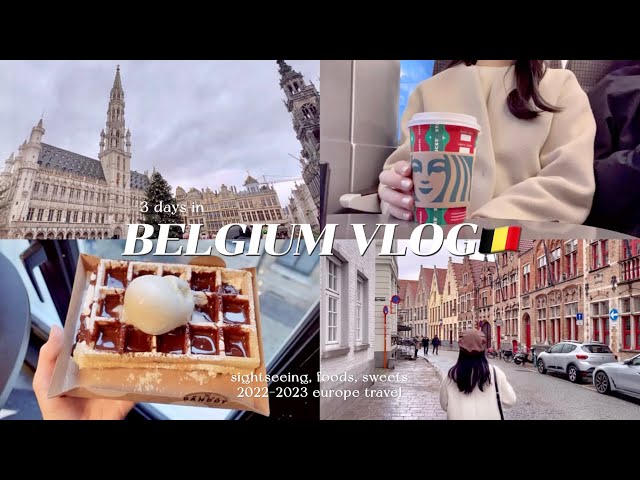 Belgium travel vlog🇧🇪｜ sightseeing in Brussel, Brugge｜beautiful scenery, sweets, foods🧇