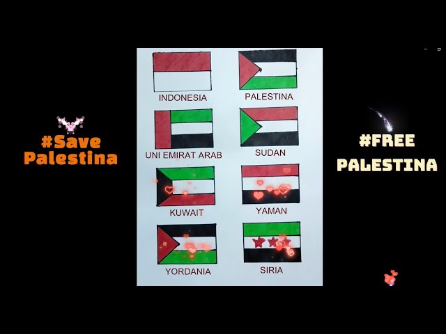 Menggambar Bendera Palestina dan yang mirip Palestina #drawing #palestine