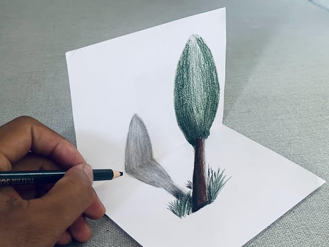 easy 3D drawing Trick Art on paper, how to draw 3D Trick Art