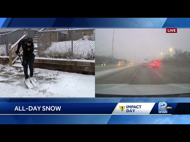 All-day snow affecting road conditions