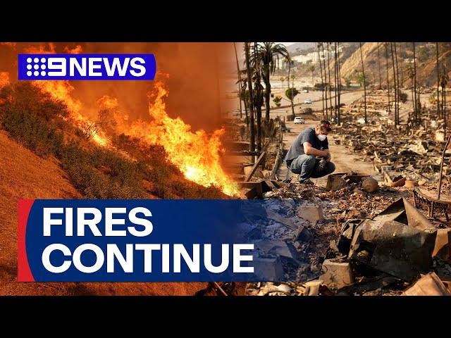 Warning as LA fires continue to burn | 9 News Australia