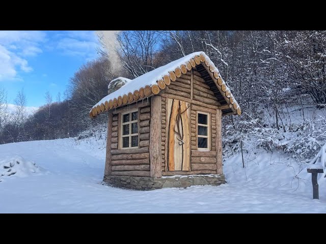 A Man Built an Amazing Bushcraft House. Warmth for Winter