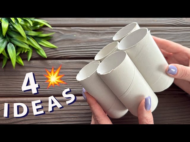 4 Crafts Ideas! 💥 Paper Decoration Recycling Craft from Toilet Paper Rolls