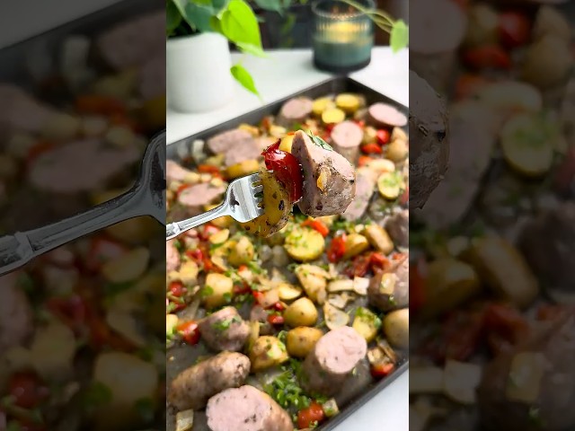 Sheet Pan Sausage Peppers and Potatoes