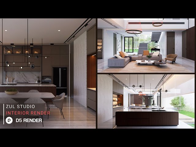 Realistic Interior Renders with D5 Render | Living room with Pantry | Private House 260 | Part 2