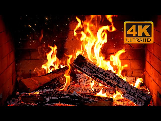 Birchwood Crackling Fireplace (4K Ultra HD)