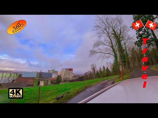 Driver's View: Drive from Hinterkappelen to Täuffelen  via Aarberg & Ins Switzerland 4k 360°