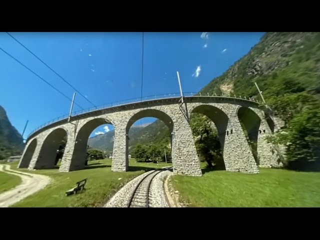 Kreisviadukt von Brusio - Rhätische Bahn RhB - 360 Grad Panorama