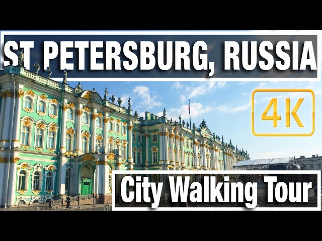 4K City Walks: St Petersburg Tours Russia Morning  - Virtual Walk Walking Treadmill Video