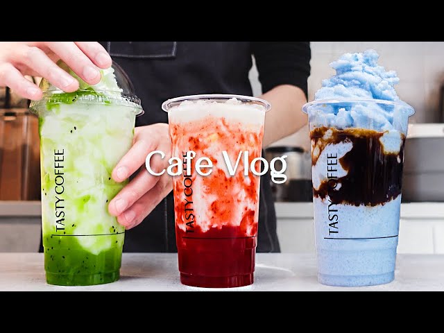 🍨☕️새벽에도 생각나는 커피프라페☕️🍨카페브이로그/Cafe Vlog/ASMR/Tasty Coffee#74