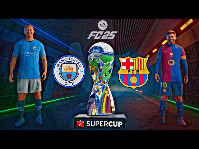 EA FC 25 | Man City(Haaland) vs Barcelona(Messi) | UEFA Europa League - ●PS5™ Pro [4K60]